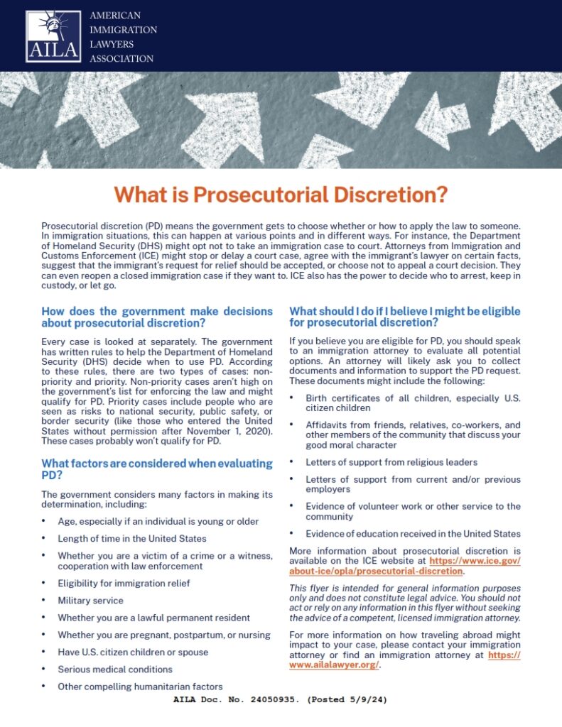 Prosecutorial Discretion in Immigration: Understanding the Power and Limitations